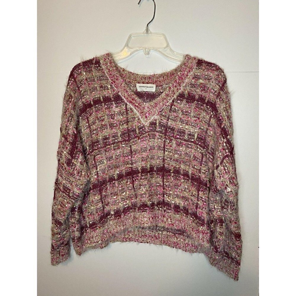 Goodnight Macaroon Women’s Sz Small Multi-Pink Striped Sweater